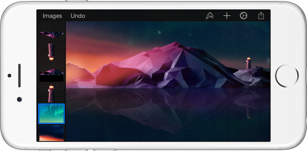 „iPhone“ skirtas „Pixelmator“: grafinis dizainas