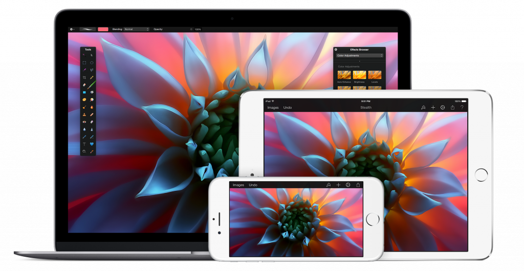 Dabar „Pixelmator“ galima naudoti „Mac“, „iPad“ ir „iPhone“