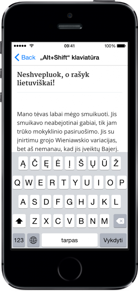 Išleista lietuviška klaviatūra „iPhone“ ir „iPad“ įrenginiams