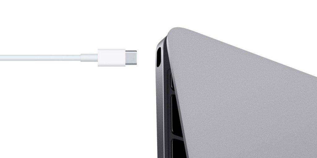 „MacBook“ įkrovimas per „USB-C“ jungtį