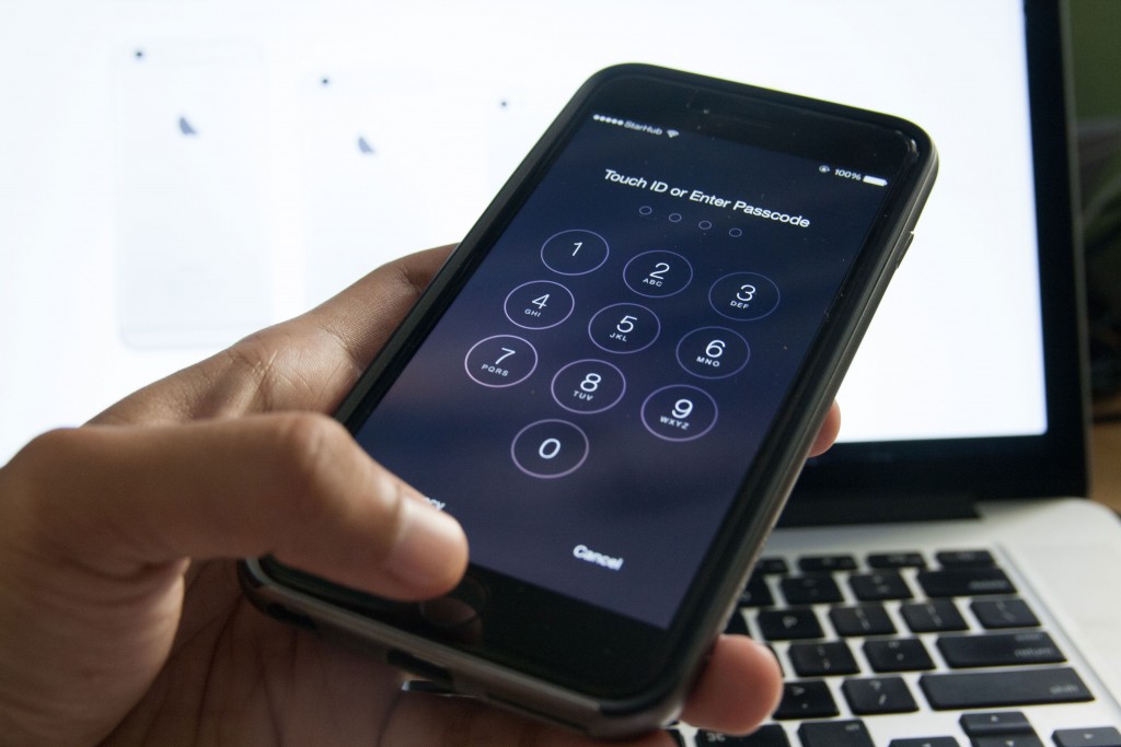 „Touch ID“ telefono užraktas
