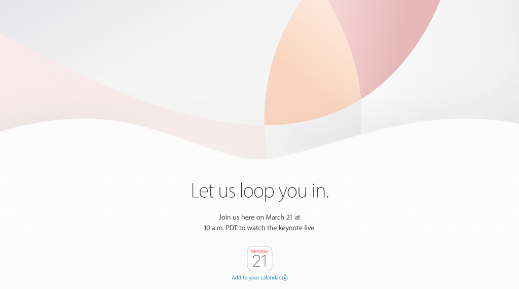 Kovo 21-osios renginio oficialus kvietimas atrodo būtent taip. / Apple.com nuotr.