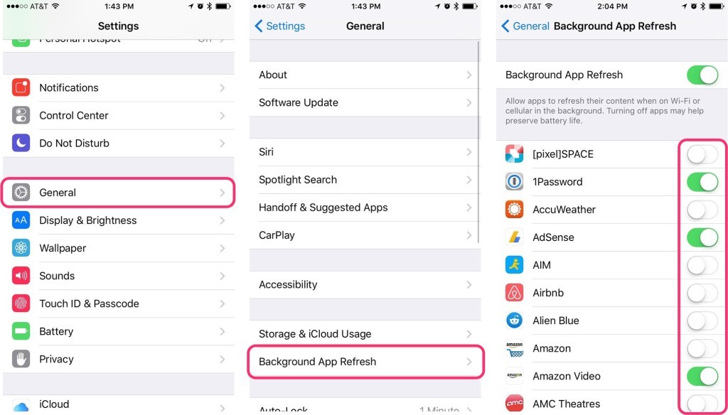 „Background App Refresh“